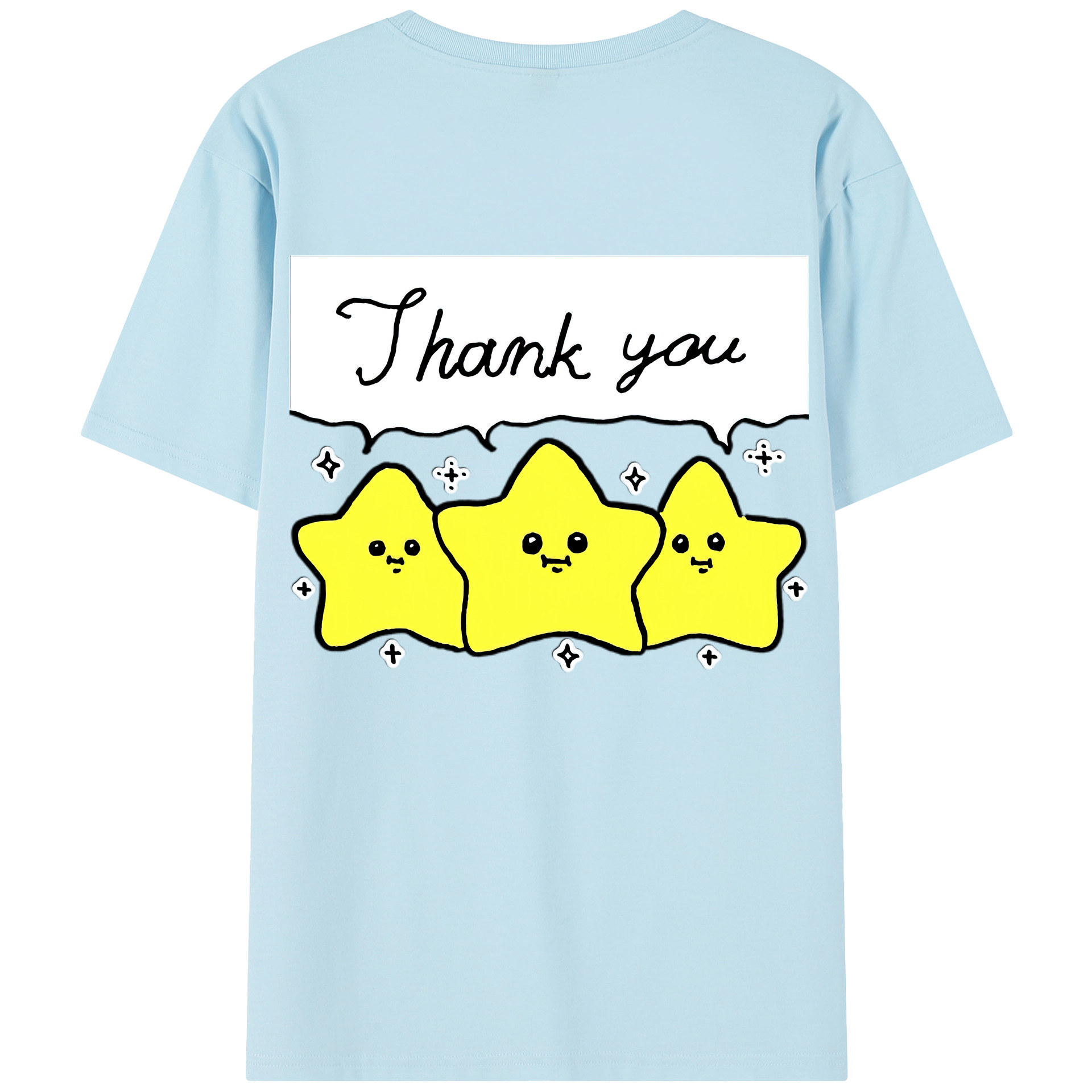 （画像用） ちいかわ 流れ星 Chii-kawa Shooting star 綿100％半袖Tシャツ（背面プリント）